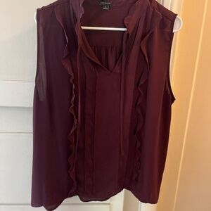 Ann Taylor Sleeveless Blouse with Tie Strings